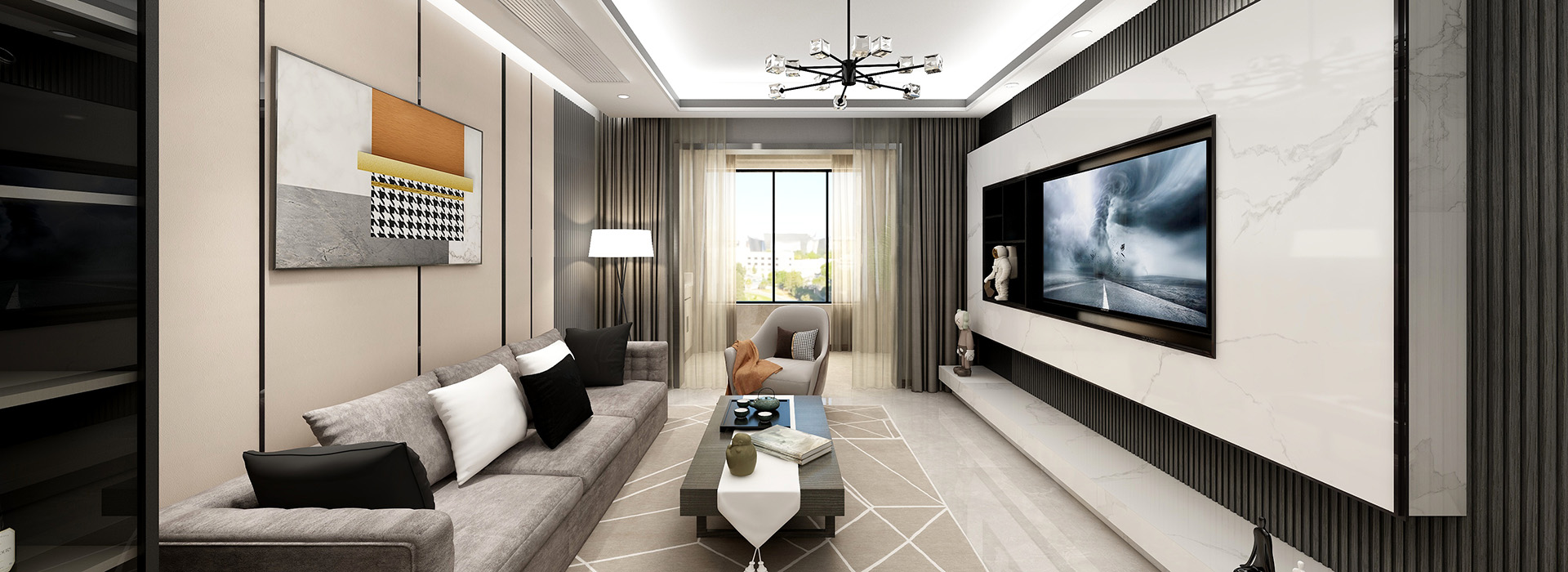 華潤(rùn)翡翠城裝修,現(xiàn)代輕奢風(fēng)格