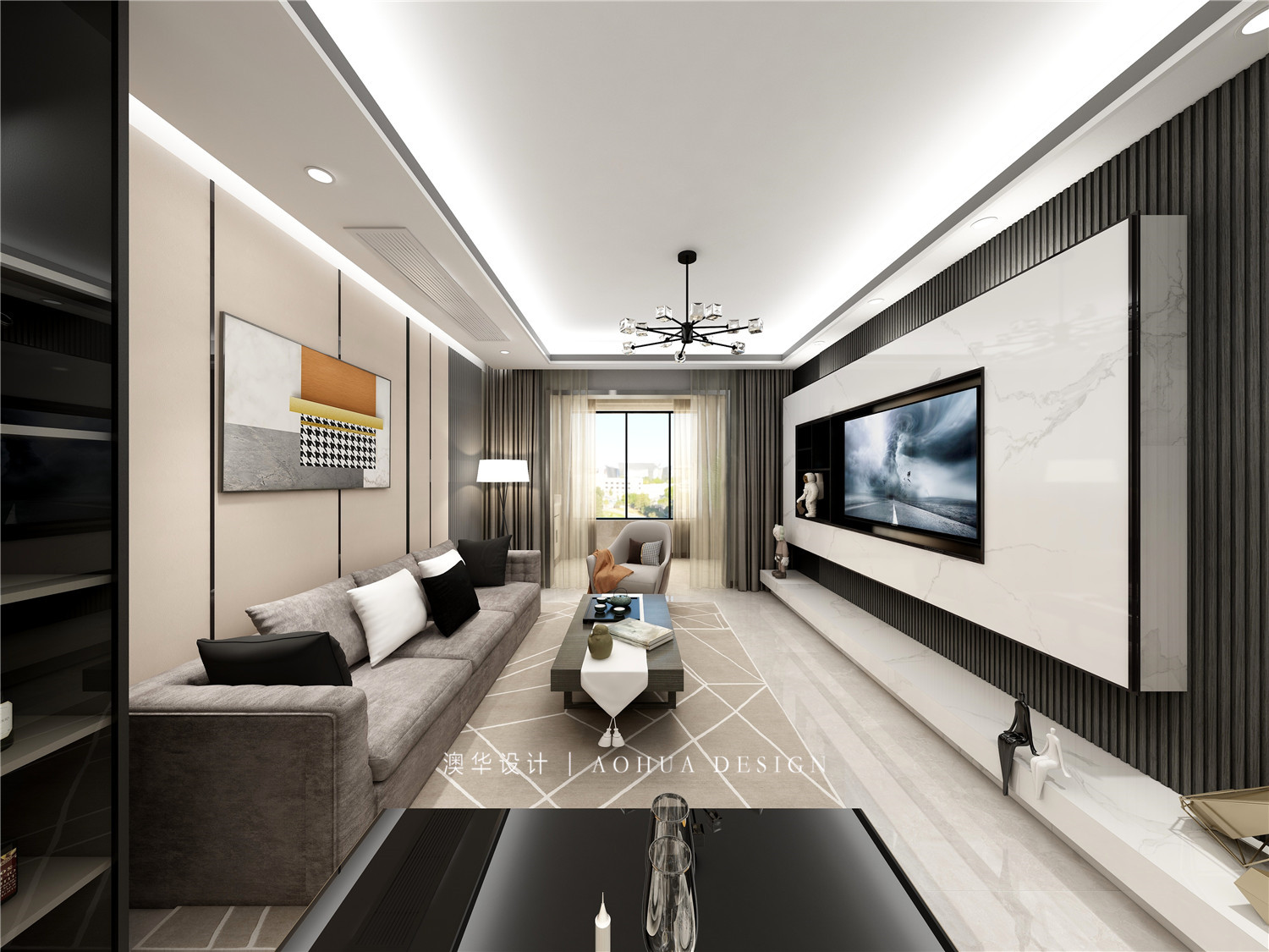 華潤(rùn)翡翠城裝修,現(xiàn)代輕奢風(fēng)格